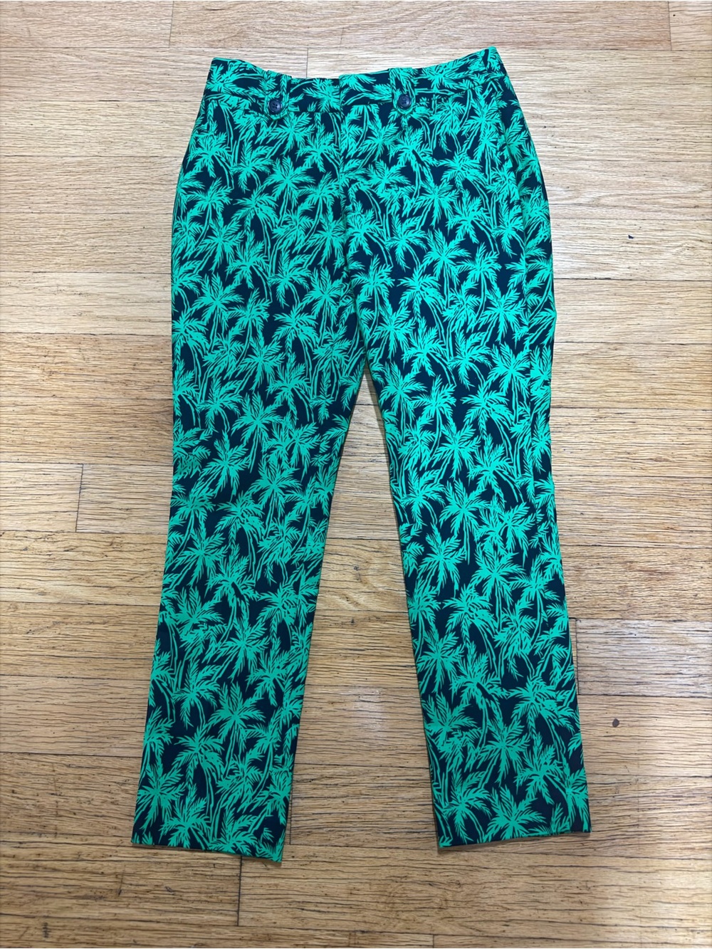 Banana Republic Black & Green Palm-Print Kids Pants